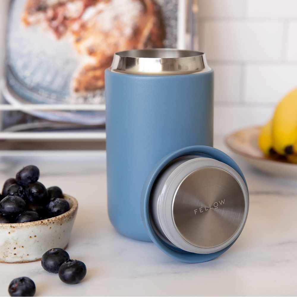 Fellow Blue Insulated Travel Mug with Spill-Resistant Lid